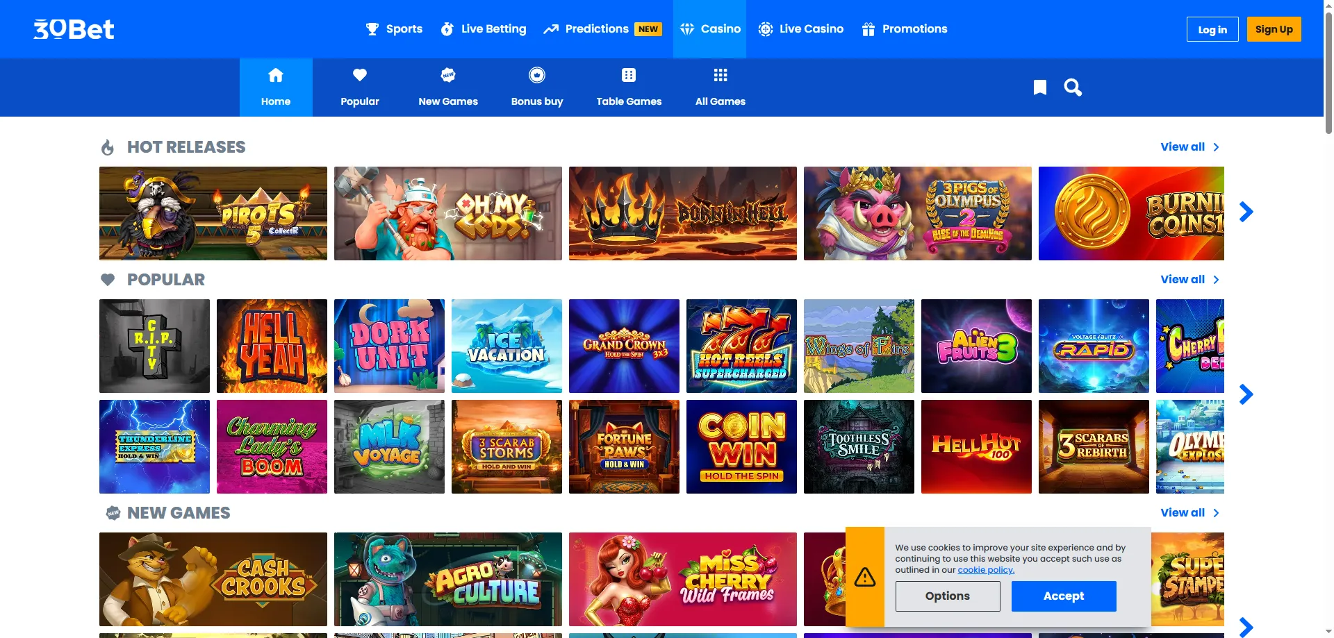 30bet Casino jogos online — slots, roleta e cassino ao vivo